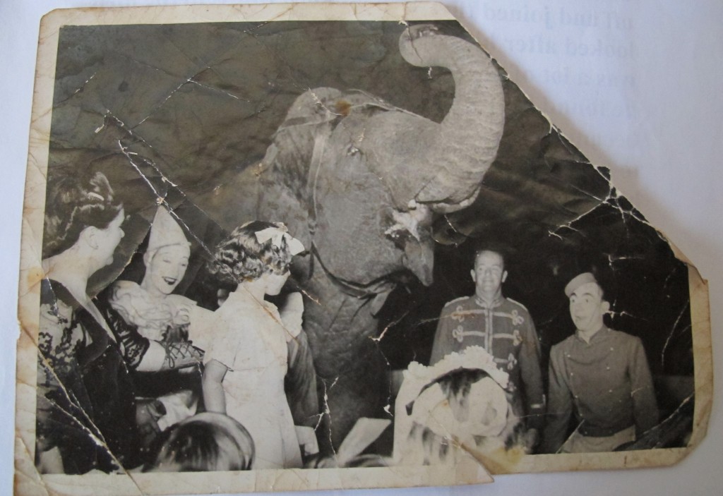 "Chookey" Phillips with an elephant from Worth Circus